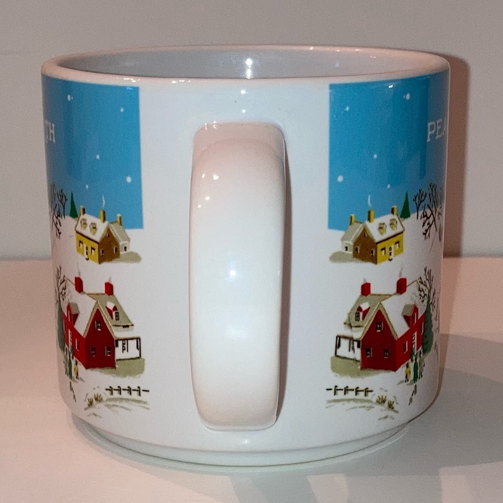 NIB Cavallini & Co Whimsical Blue and White Christmas Winter Retro Vintage Mug - Picture 7 of 15